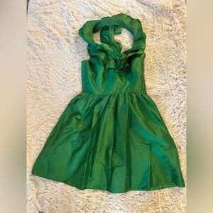 Lynn Lugo Women’s Size 8 Green Frilly Fun Silk Dress